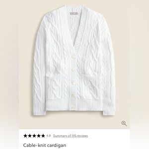 J.Crew Cable-Knit Cardigan Sweater | Sold-Out Classic | Coastal Chic | Size M
